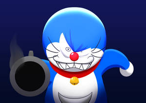 Cute Doraemon With Furrowed Brows Wallpaper