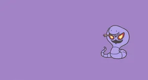 Cute Drawing Of Arbok On Purple Background Wallpaper