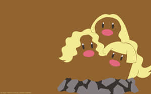 Cute Dugtrio With Blonde Hair Wallpaper