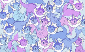 Cute Eeveelutions Purple Desktop Wallpaper