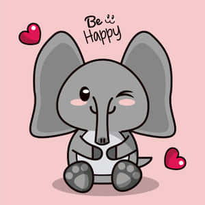 Cute Elephant Romantic Greeting Vector Art Wallpaper