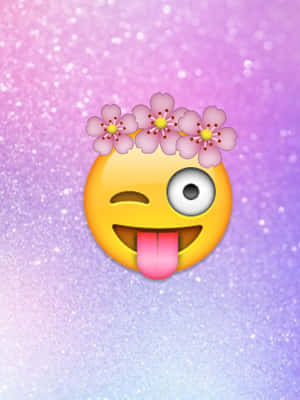 Cute Emoji With Flower Crown Wallpaper