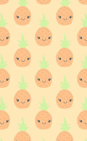 Cute Food Iphone Pineapple Face Wallpaper