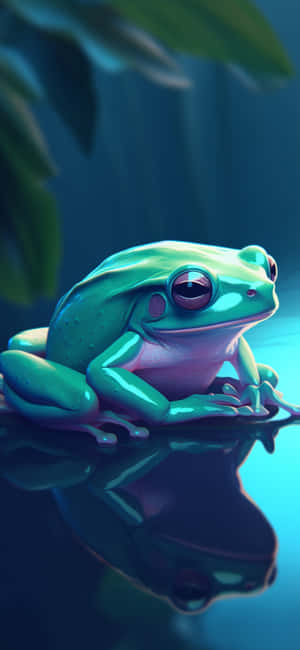 Cute Frog Illustrationi Phone Wallpaper Wallpaper