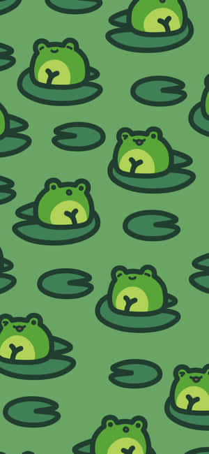 Cute Frog Patterni Phone Wallpaper Wallpaper