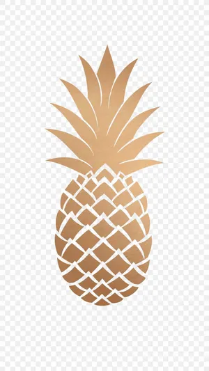 Cute Fruit Gold Pineapple Wallpaper