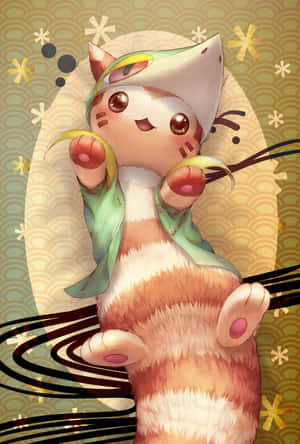 Cute Furret In A Snivy Hoodie Wallpaper