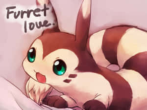 Cute Furret Love Desktop Wallpaper