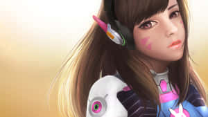 Cute Gamer Girl Dva From Overwatch Fanart Wallpaper