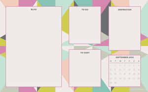 Cute Geometric Desktop Organizer Wallpaper