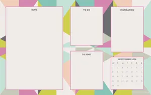 Cute Geometric Desktop Organizer Wallpaper