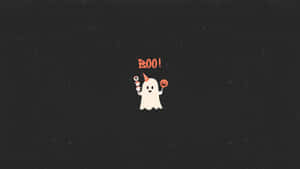 Cute Ghost Halloween Greeting Wallpaper