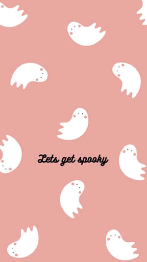 Cute Ghost Pattern Halloween Aesthetic Wallpaper