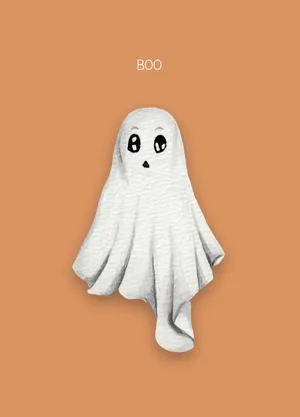 Cute Ghost Saying Boo Wallpaper