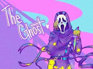 Cute Ghostface In Colorful Background Wallpaper