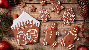 Cute Gingerbread Family Wallpaper