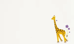 Cute Giraffe Wearing Roller Skates Wallpaper