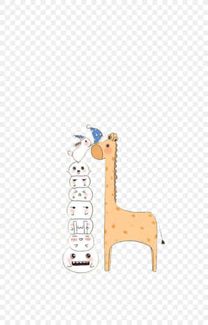 Cute Giraffe With Blue Hat Wallpaper