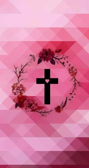 Cute Girly Cross With A Heart Wallpaper
