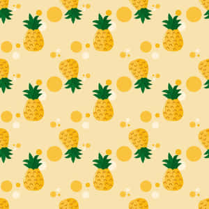 Cute Golden Pineapple Design Wallpaper