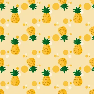 Cute Golden Pineapple Design Wallpaper
