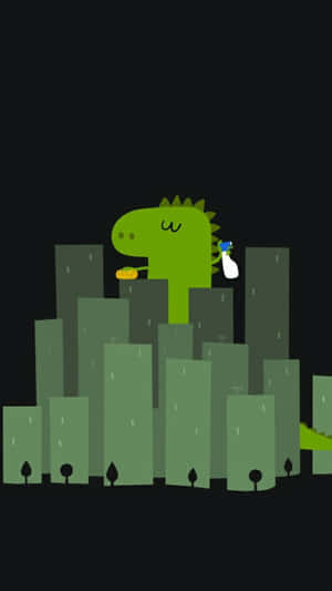 Cute Green Dinosaur Wallpaper Wallpaper