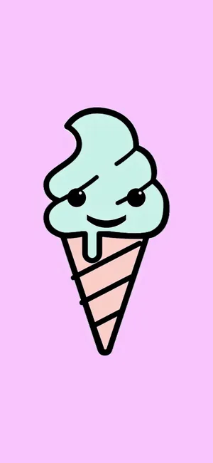 Cute Green Ice Cream Minimalist Wallpaper