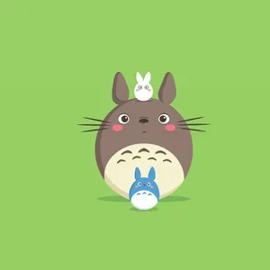 Cute Green My Neighbor Totoro Wallpaper