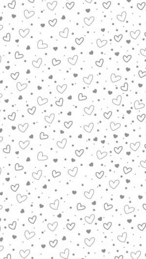 Cute Grey Seamless Hearts Wallpaper