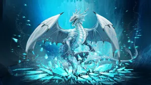 Cute Greyish White Baby Dragon Anime Wallpaper