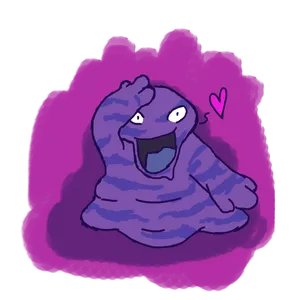 Cute Grimer With Hearts Desktop Wallpaper