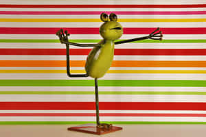 Cute Gymnastics Frog Stand Wallpaper