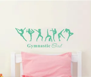 Cute Gymnastics Girls Sticker Wallpaper