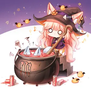 Cute Halloween Anime Girl Wallpaper