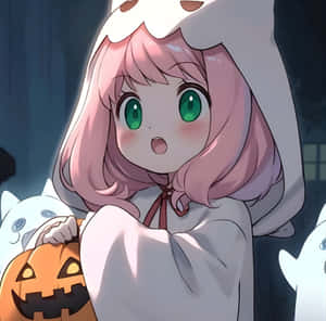 Cute Halloween Anime Girl Wallpaper