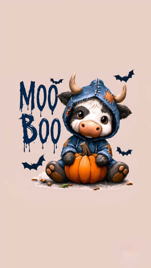 Cute Halloween Cow Costume Wallpaper