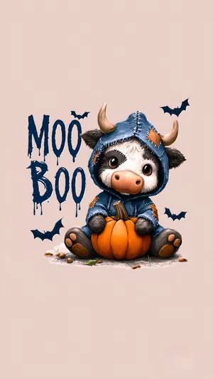 Cute Halloween Cow Costume Wallpaper