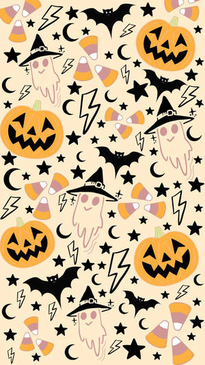 Cute Halloween Frightening Poster Iphone Wallpaper