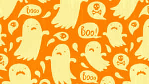 Cute Halloween Ghost Pattern Wallpaper