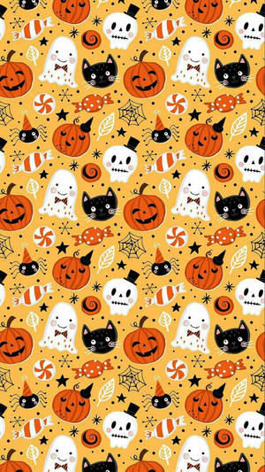 Cute Halloween Iphone Figures Wallpaper