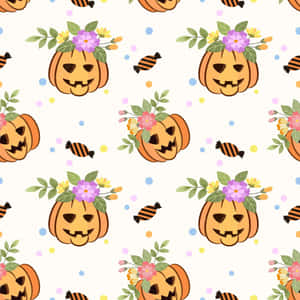 Cute Halloween Pumpkin Pattern Wallpaper