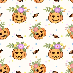 Cute Halloween Pumpkin Pattern Wallpaper