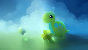 Cute Hd Green Dinosaur Wallpaper