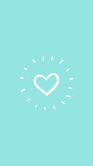 Cute Heart Blue Aesthetic Wallpaper