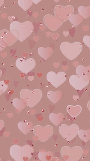 Cute Hearts Pattern In Pink And Purple Tones Wallpaper