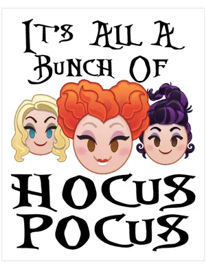 Cute Hocus Pocus Witches Illustration Wallpaper