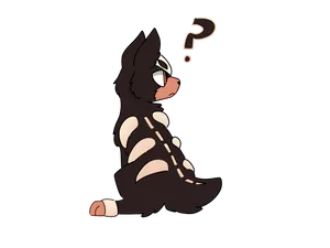 Cute Houndour With A Question Mark Wallpaper