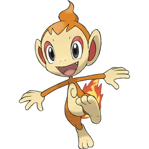 Cute Illustration Of Chimchar Walking Happily Wallpaper