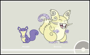 Cute Illustration Of Pokémon Rattata And Raticate Laughing Wallpaper