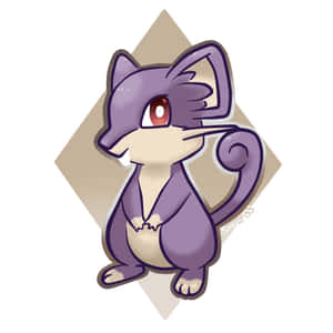 Cute Illustration Of Pokemon Rattata With Purple Fur Wallpaper